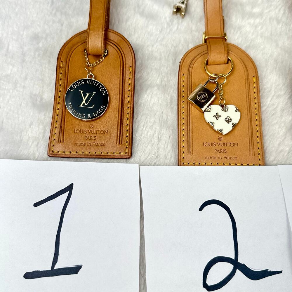Louis Vuitton Leather name tag bag charms PICK ONE NICE! Great gift!